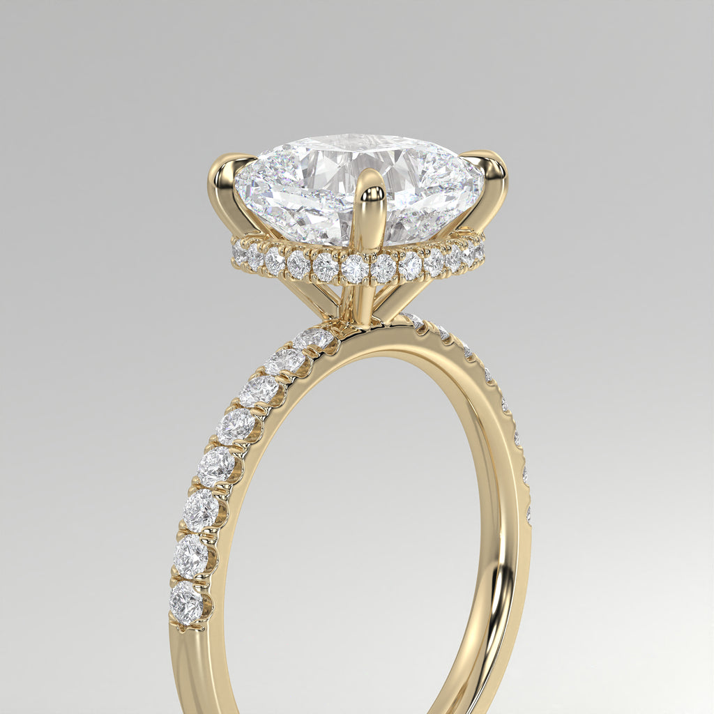 The Sample Solitaire Engagement Rings - 3.5 Carat Cushion 18K Yellow Gold Engagement Ring