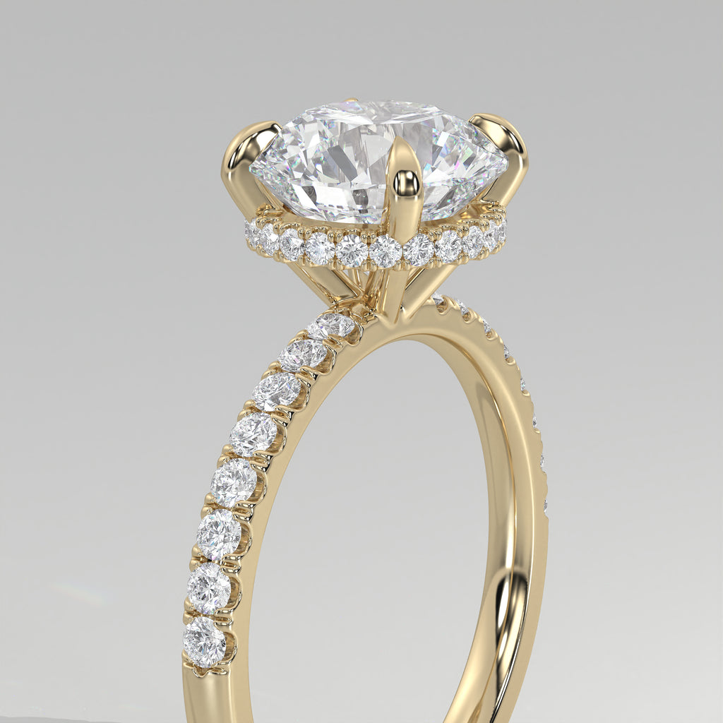 The Sample Solitaire Engagement Rings - 3.0 Carat Round 18K Yellow Gold Engagement Ring