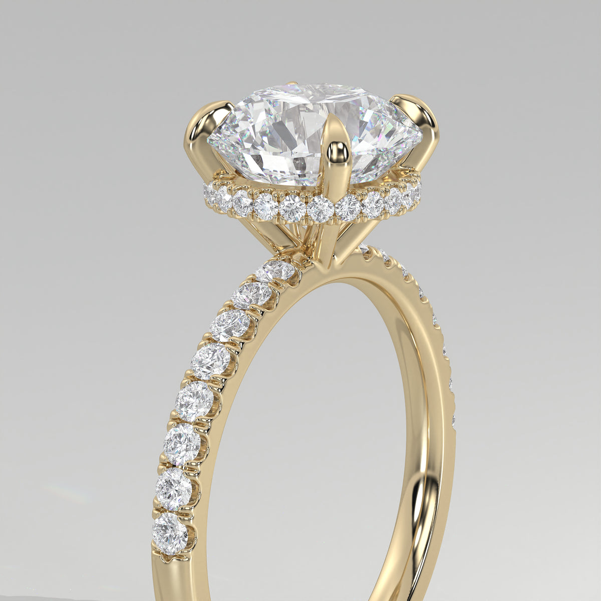 The Sample Solitaire Engagement Rings - 3.0 Carat Round 18K Yellow Gold Engagement Ring