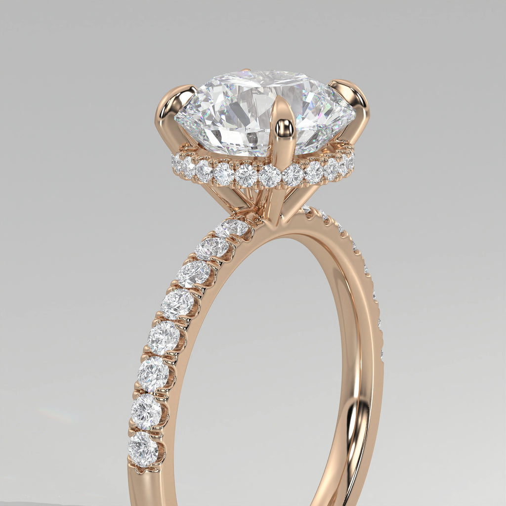 The Sample Solitaire Engagement Rings - 2.0 Carat Round 14K Rose Gold Engagement Ring