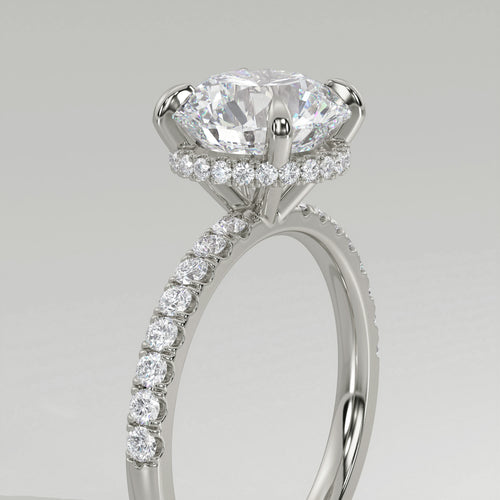 The Sample Solitaire Engagement Rings - 1.0 Carat Round 18K White Gold Engagement Ring