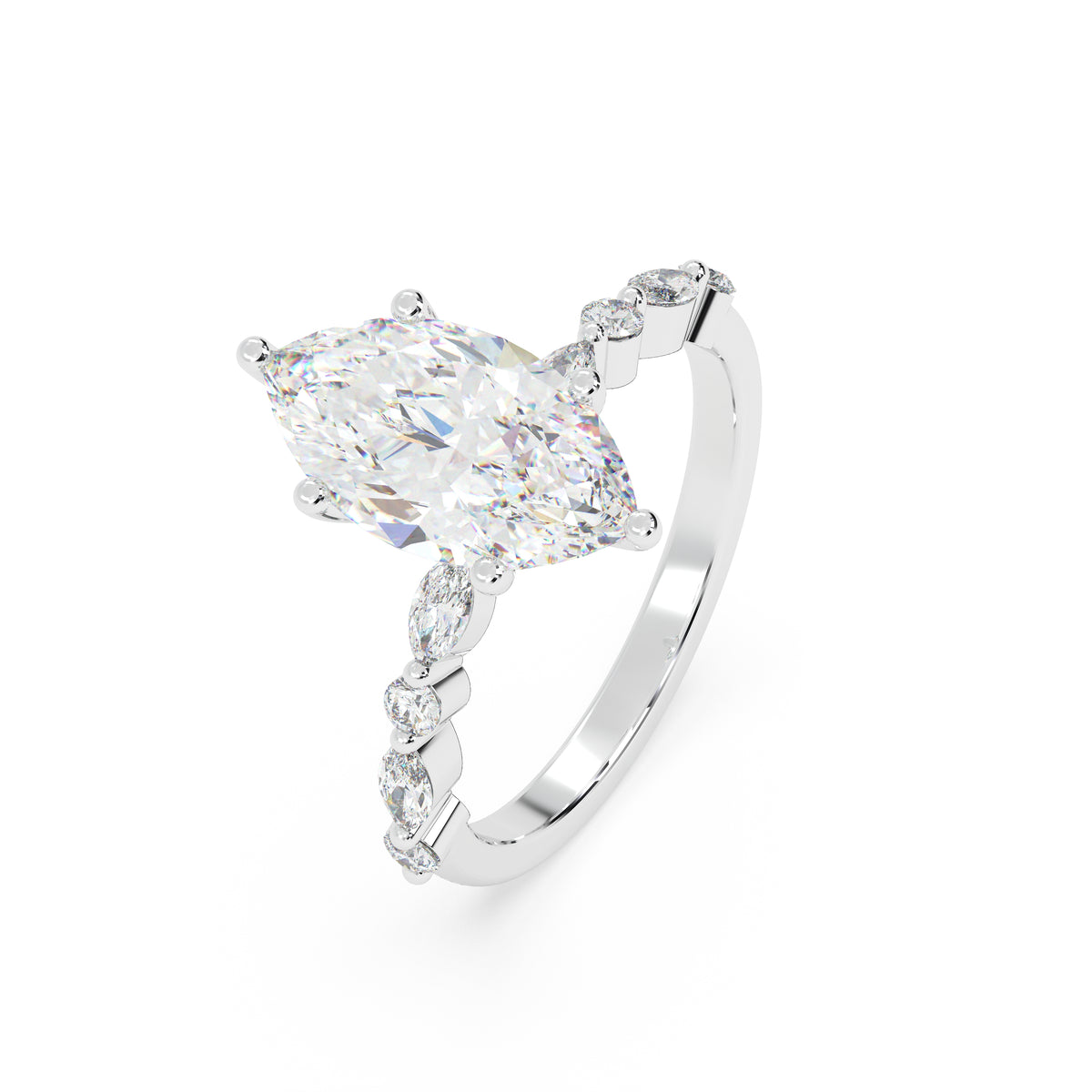 The Velor marquise ~ Silver