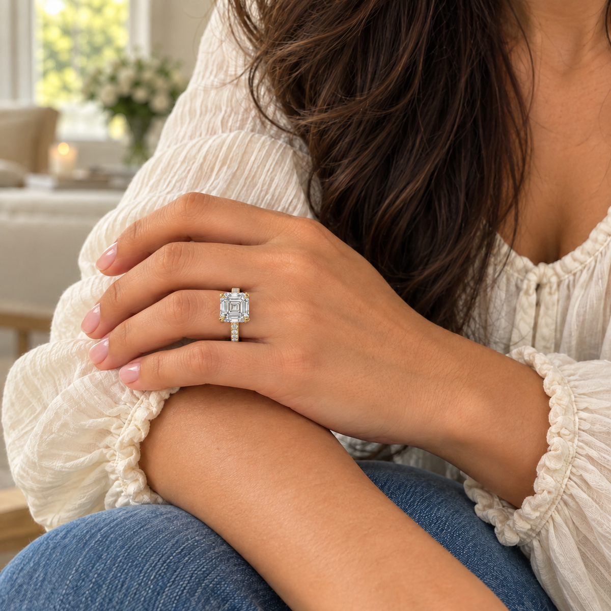The Sample Solitaire Engagement Rings - 1.0 Carat Asscher 18K Yellow Gold Engagement Ring