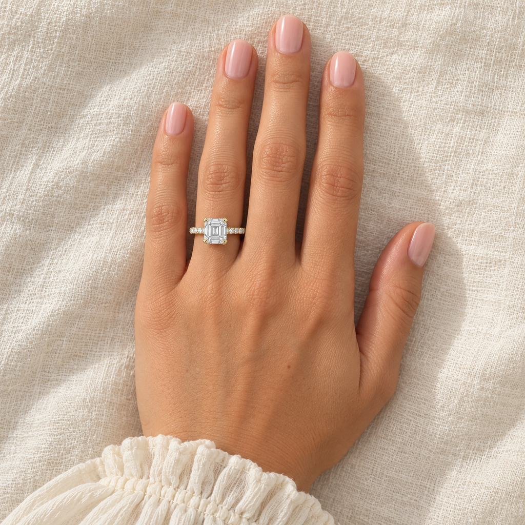 The Sample Solitaire Engagement Rings - 1.5 Carat Asscher 14K Yellow Gold Engagement Ring