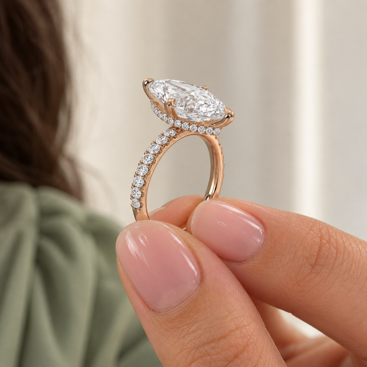 The Sample Solitaire Engagement Rings - 2.5 Carat Marquise 14K Rose Gold Engagement Ring