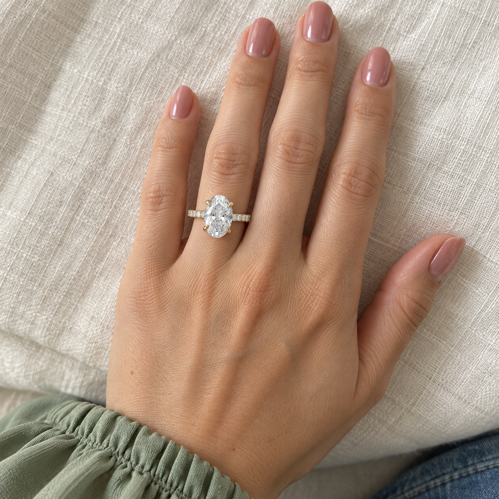 The Sample Solitaire Engagement Rings - 2.5 Carat Oval 14K Yellow Gold Engagement Ring
