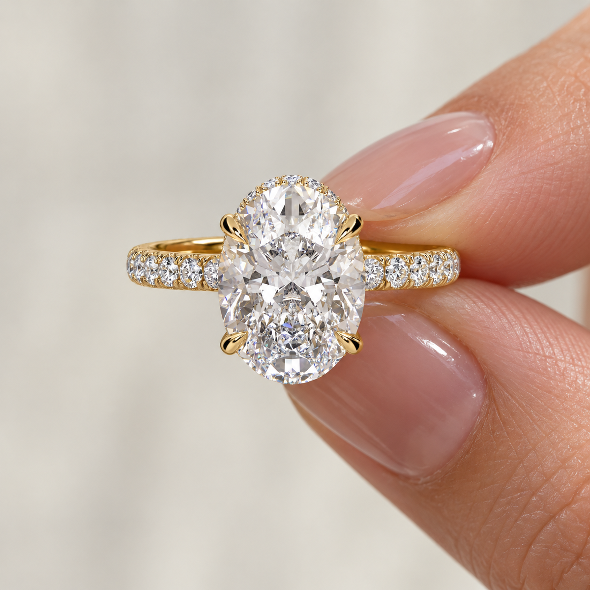 The Sample Solitaire Engagement Rings - 2.5 Carat Oval 14K Yellow Gold Engagement Ring