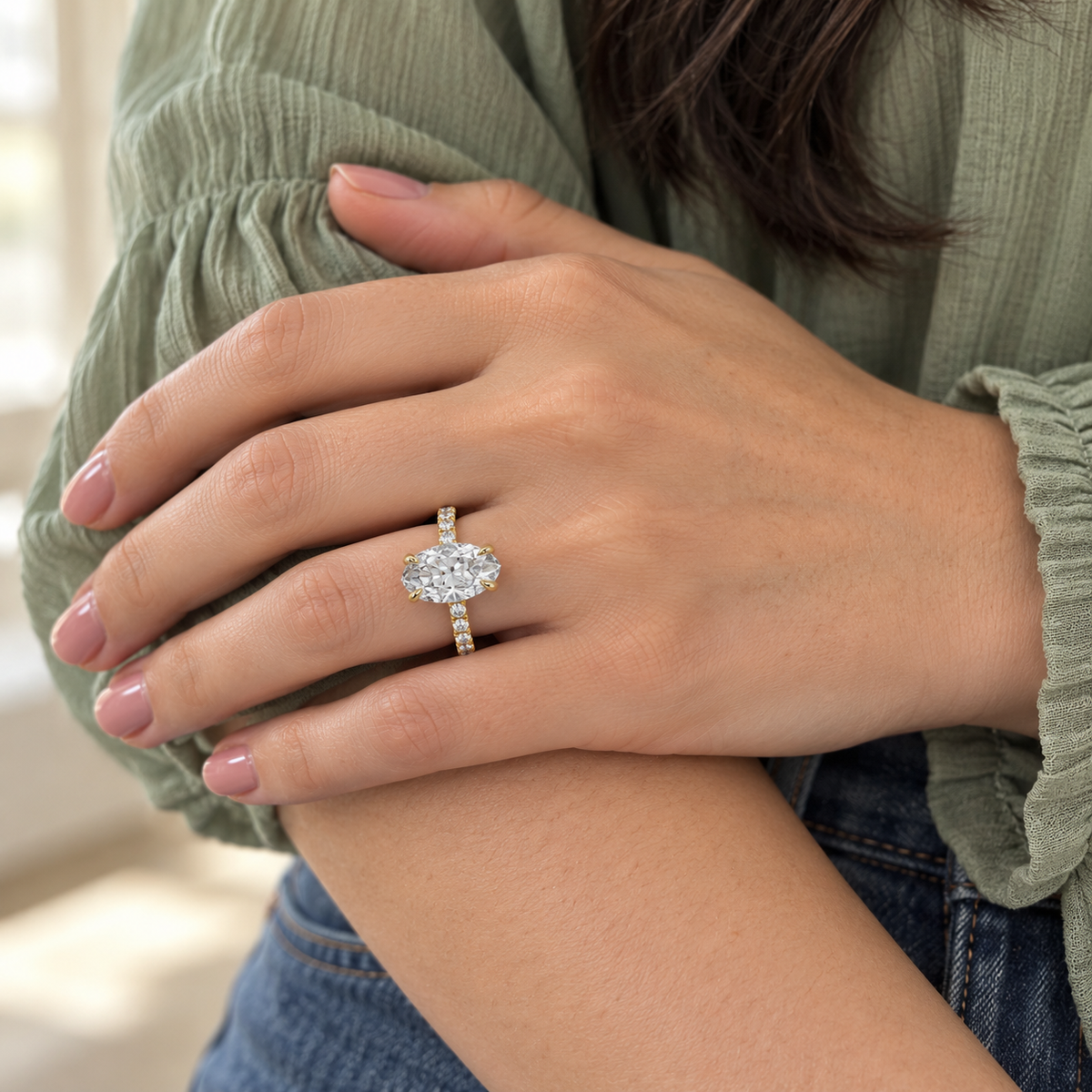 The Sample Solitaire Engagement Rings - 4.5 Carat Oval 14K Yellow Gold Engagement Ring