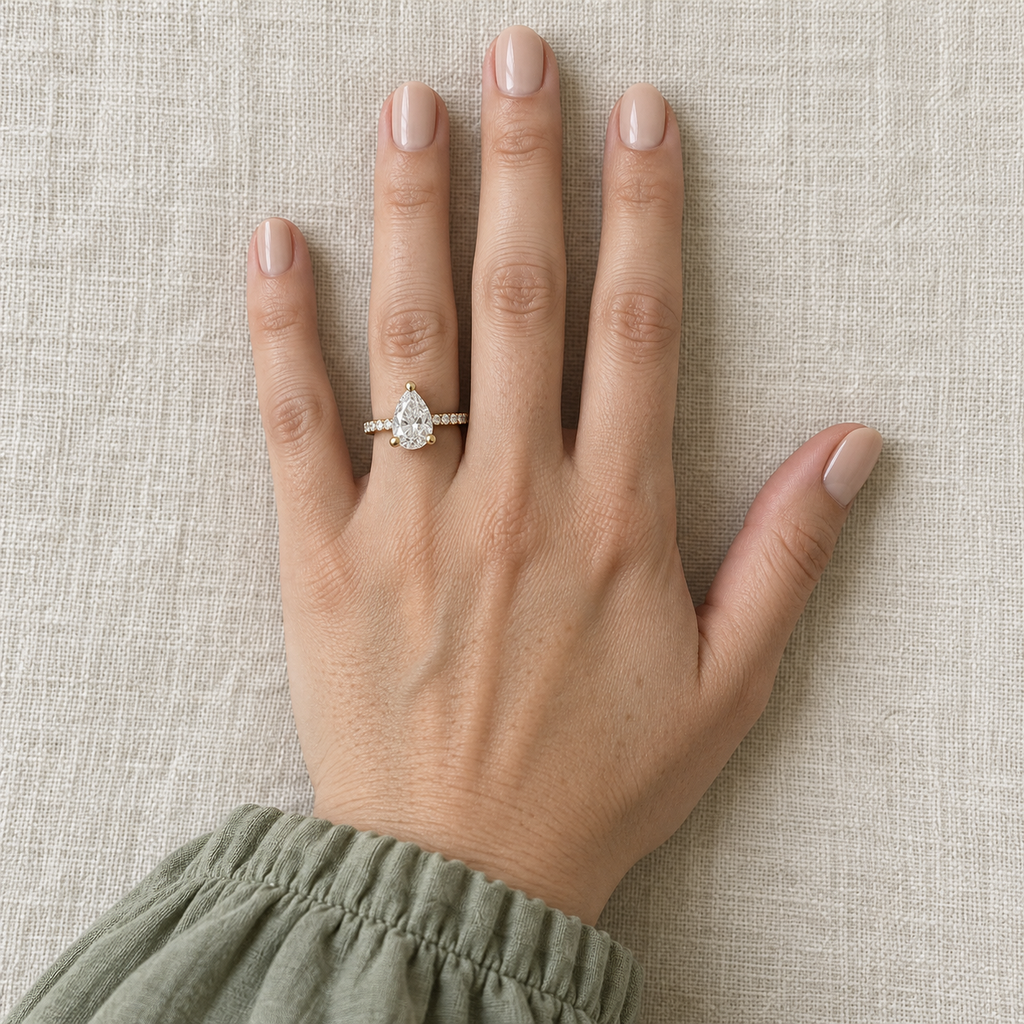 The Sample Solitaire Engagement Rings - 2.5 Carat Pear 14K Yellow Gold Engagement Ring