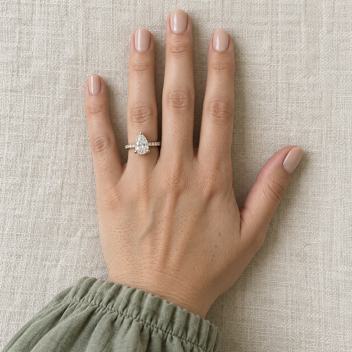 The Sample Solitaire Engagement Rings - 2.5 Carat Pear 14K Yellow Gold Engagement Ring