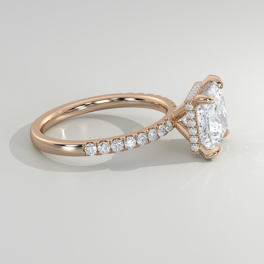 The Sample Solitaire Engagement Rings - 2.5 Carat Princess 14K Rose Gold Engagement Ring