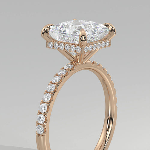 The Sample Solitaire Engagement Rings - 1.5 Carat Princess 18K Rose Gold Engagement Ring