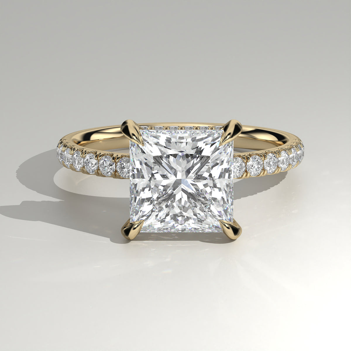 The Sample Solitaire Engagement Rings - 1.5 Carat Princess 18K Yellow Gold Engagement Ring