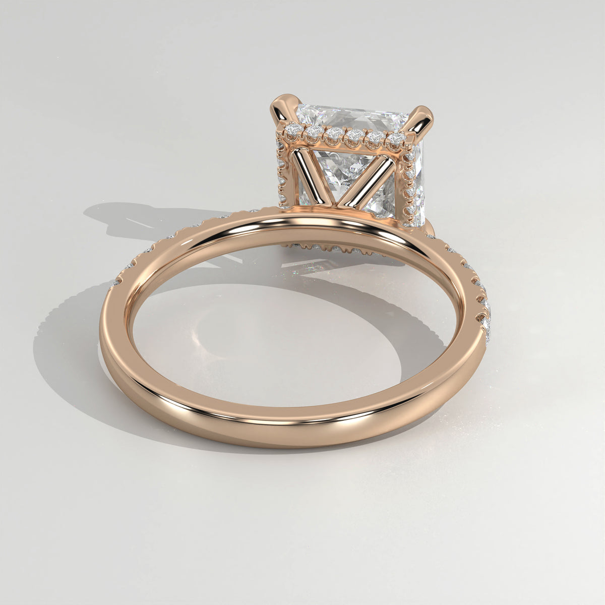 The Sample Solitaire Engagement Rings - 2.5 Carat Princess 14K Rose Gold Engagement Ring