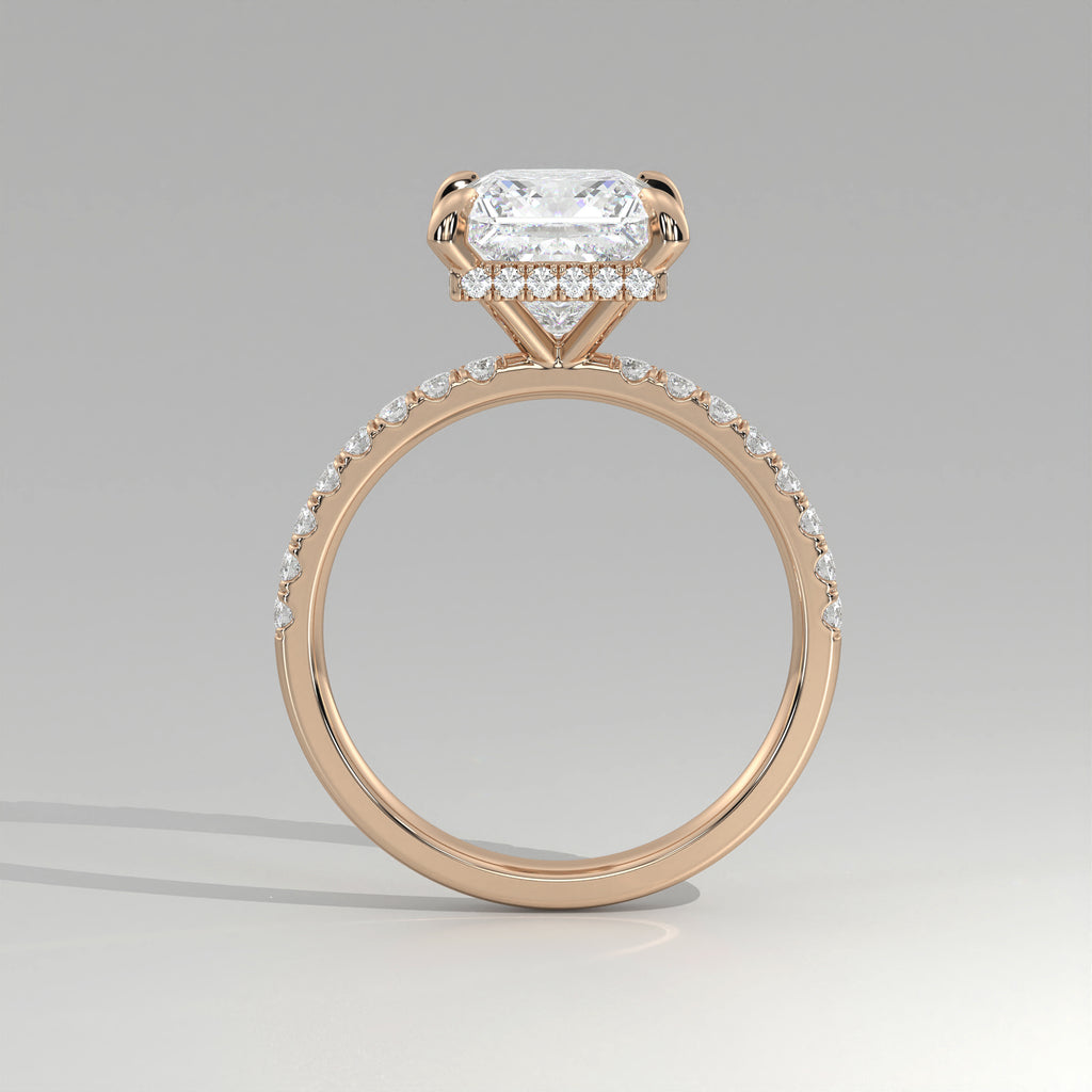 The Sample Solitaire Engagement Rings - 2.5 Carat Princess 14K Rose Gold Engagement Ring