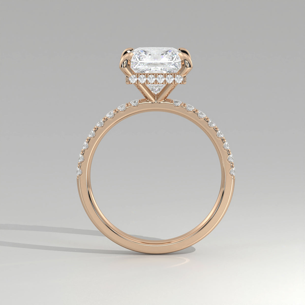 The Sample Solitaire Engagement Rings - 2.5 Carat Princess 14K Rose Gold Engagement Ring
