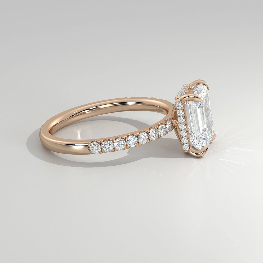 The Sample Solitaire Engagement Rings - 2.0 Carat Emerald 14K Rose Gold Engagement Ring