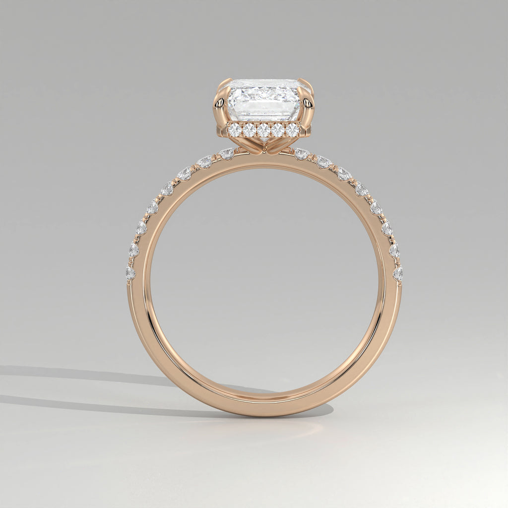 The Sample Solitaire Engagement Rings - 2.0 Carat Emerald 14K Rose Gold Engagement Ring