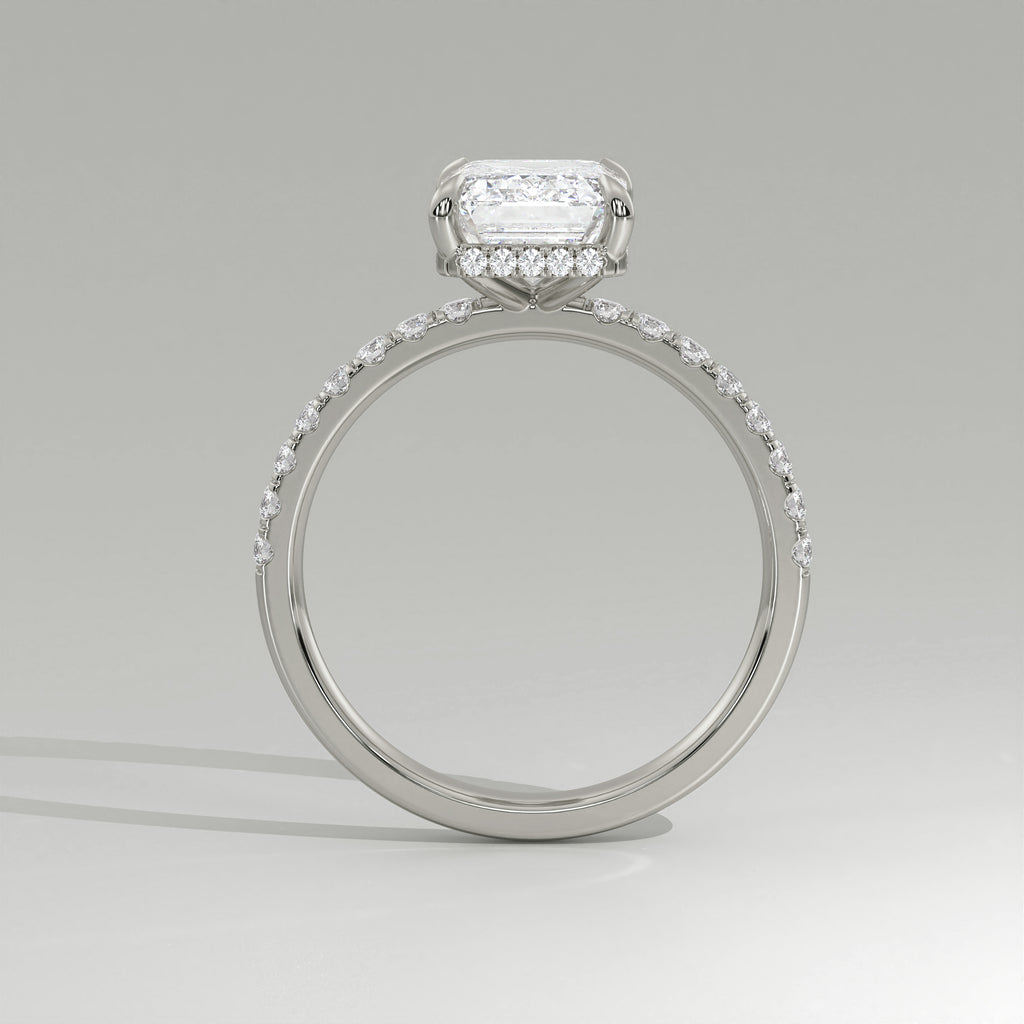 The Sample Solitaire Engagement Rings - 1.5 Carat Emerald 14K White Gold Engagement Ring