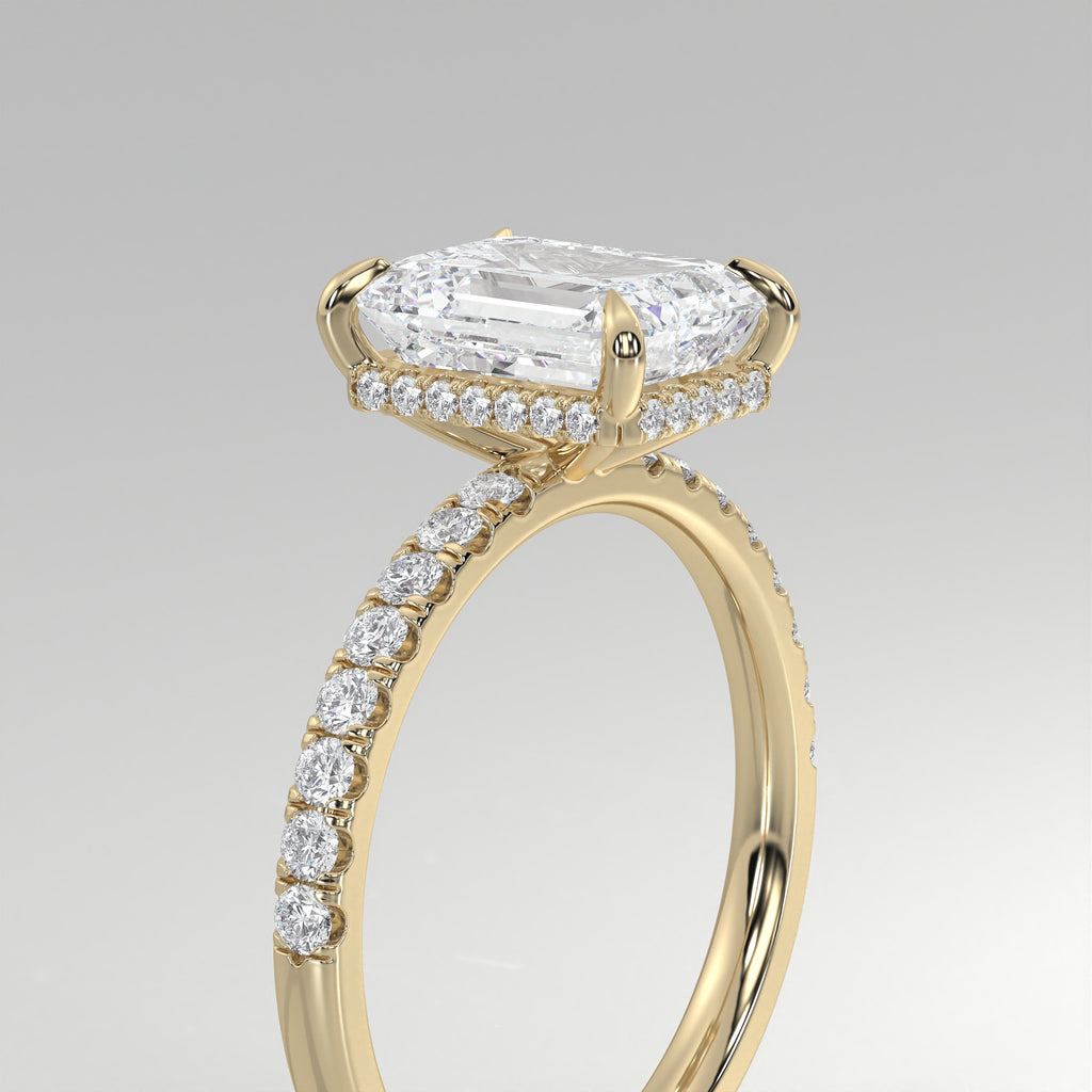 The Sample Solitaire Engagement Rings - 4.5 Carat Emerald 14K Yellow Gold Engagement Ring