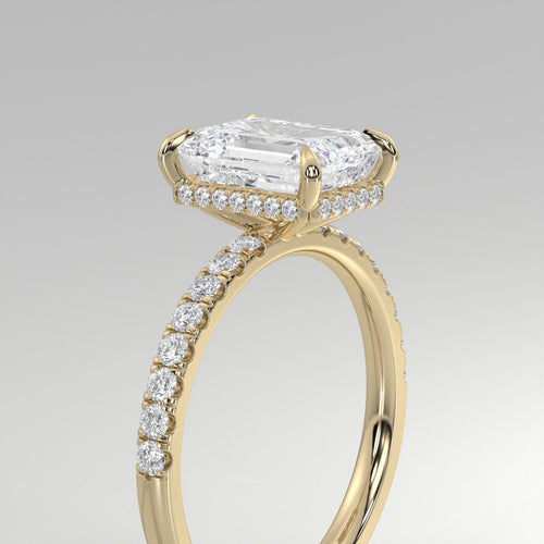 The Sample Solitaire Engagement Rings - 1.0 Carat Emerald 18K Yellow Gold Engagement Ring