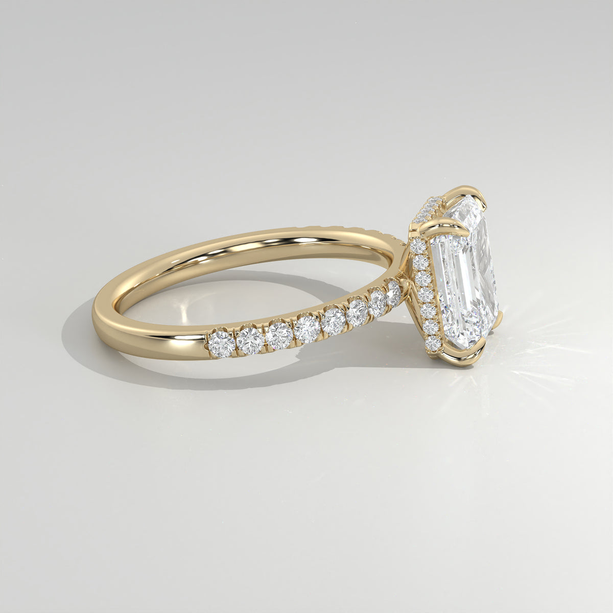 The Sample Solitaire Engagement Rings - 4.5 Carat Emerald 14K Yellow Gold Engagement Ring