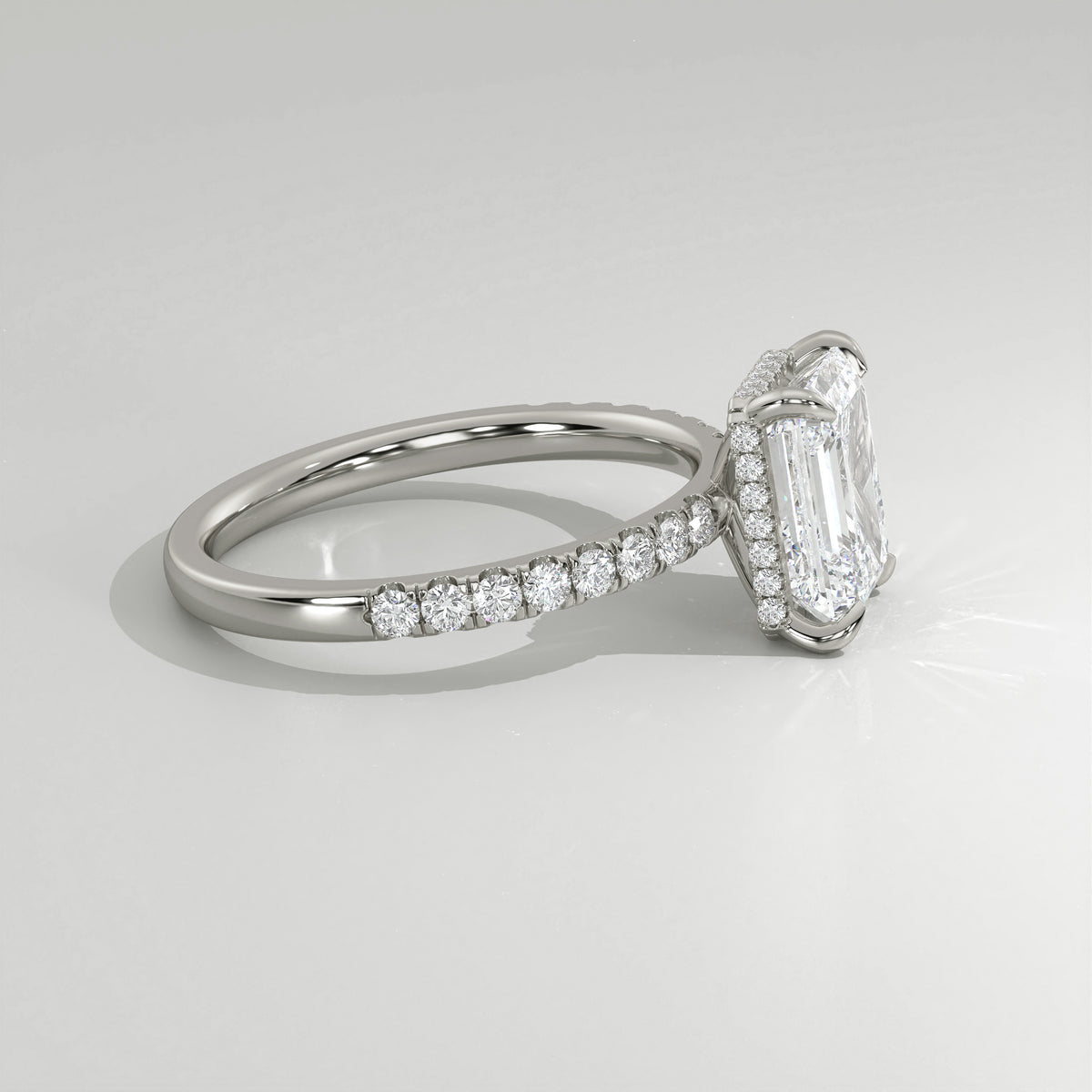 The Sample Solitaire Engagement Rings - 1.5 Carat Emerald 14K White Gold Engagement Ring
