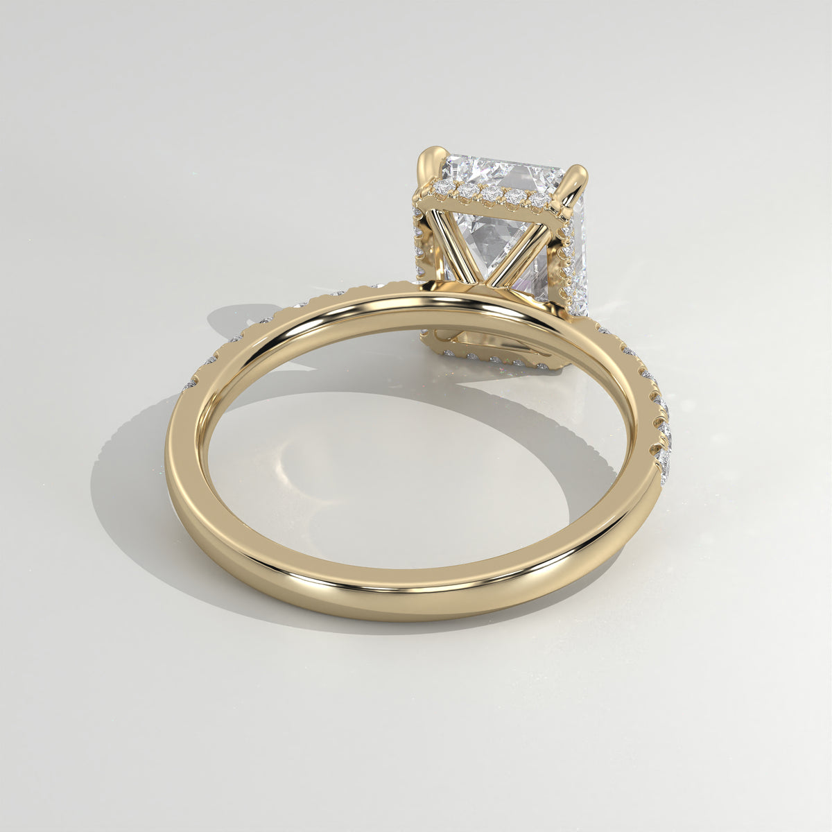 The Sample Solitaire Engagement Rings - 4.5 Carat Emerald 14K Yellow Gold Engagement Ring
