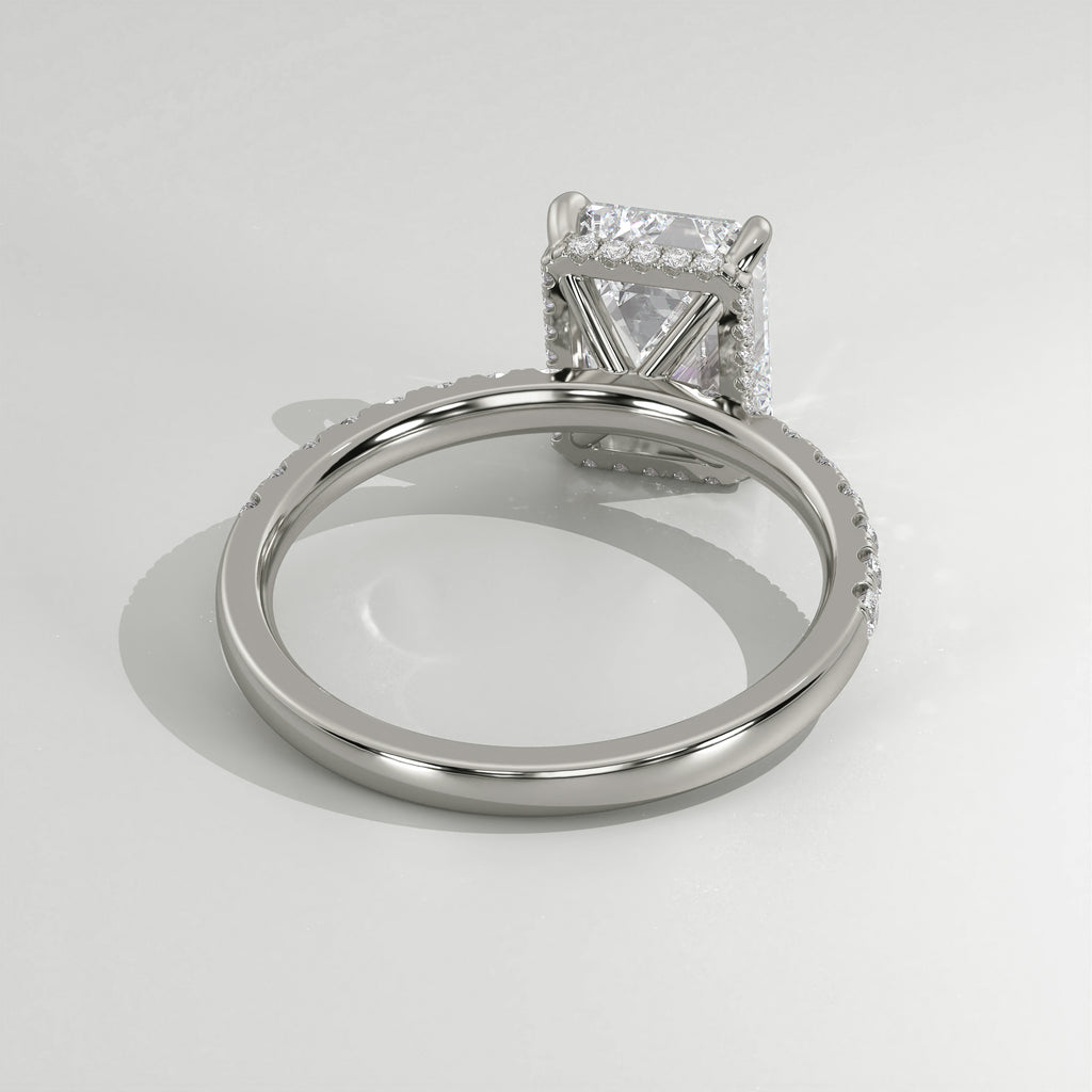 The Sample Solitaire Engagement Rings - 1.5 Carat Emerald 14K White Gold Engagement Ring