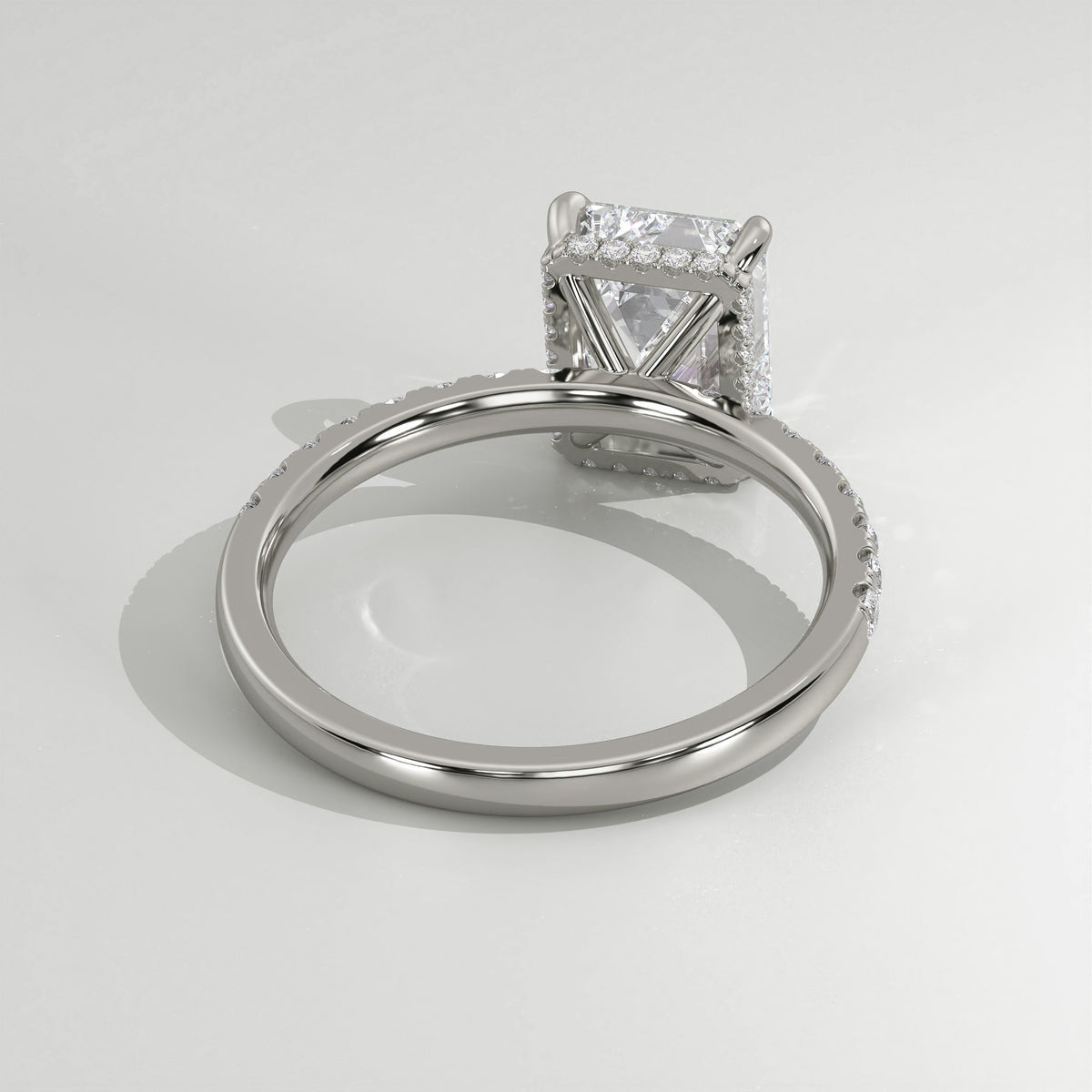 The Sample Solitaire Engagement Rings - 1.5 Carat Emerald 14K White Gold Engagement Ring