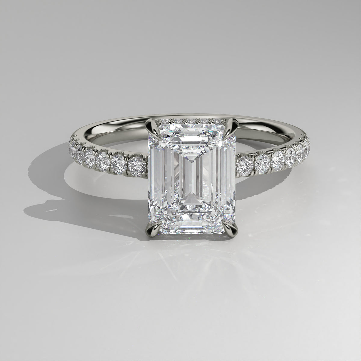 The Sample Solitaire Engagement Rings - 4.5 Carat Emerald Platinum Engagement Ring