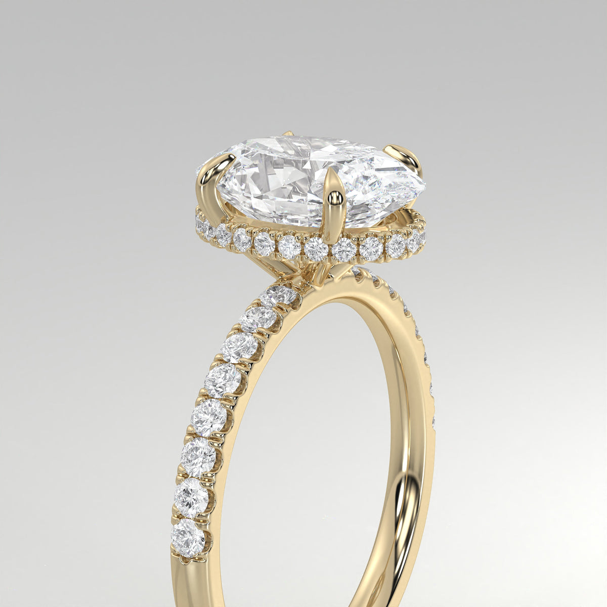 The Sample Solitaire Engagement Rings - 1.5 Carat Oval 14K Yellow Gold Engagement Ring