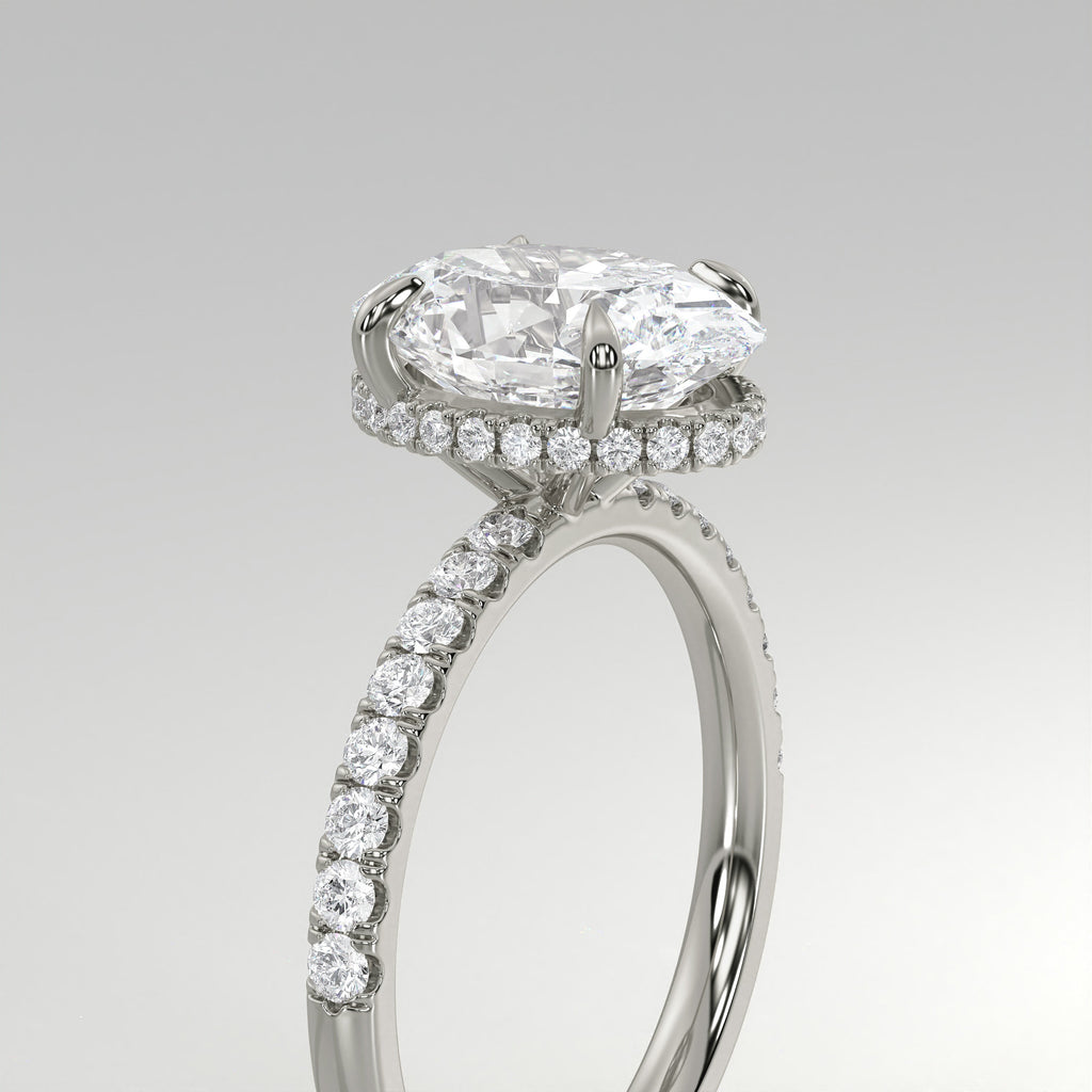 The Sample Solitaire Engagement Rings - 5.0 Carat Oval 14K White Gold Engagement Ring