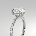 The Sample Solitaire Engagement Rings - 4.0 Carat Oval 14K White Gold Engagement Ring