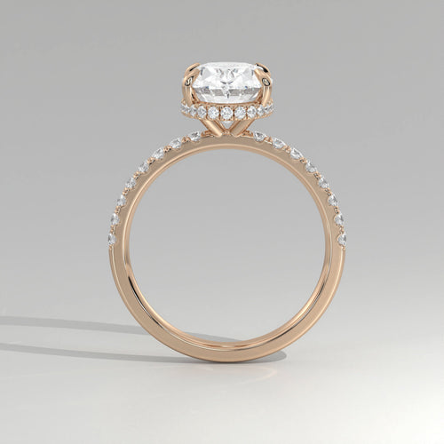 The Sample Solitaire Engagement Rings - 1.5 Carat Oval 14K Rose Gold Engagement Ring