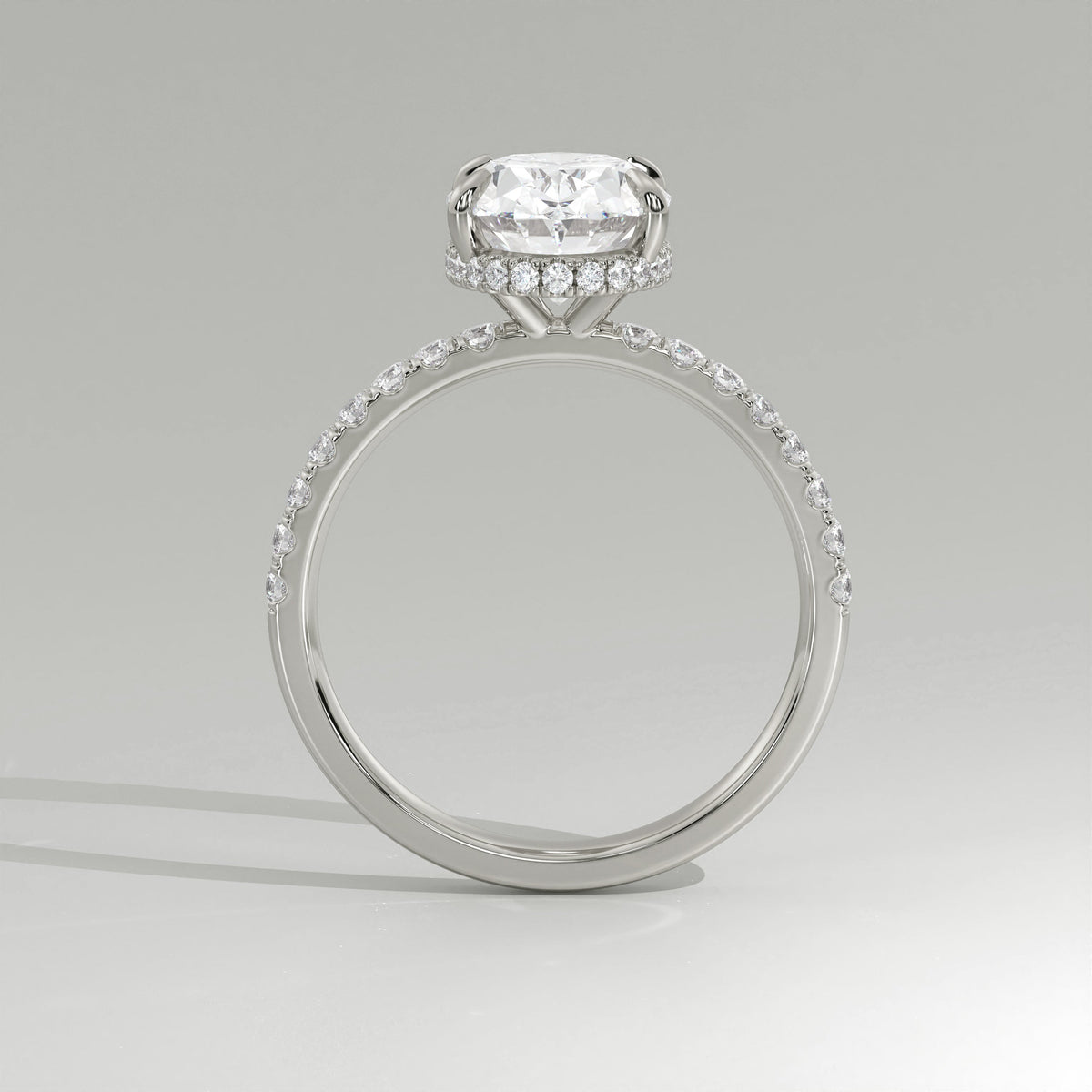 The Sample Solitaire Engagement Rings - 3.5 Carat Oval 14K White Gold Engagement Ring