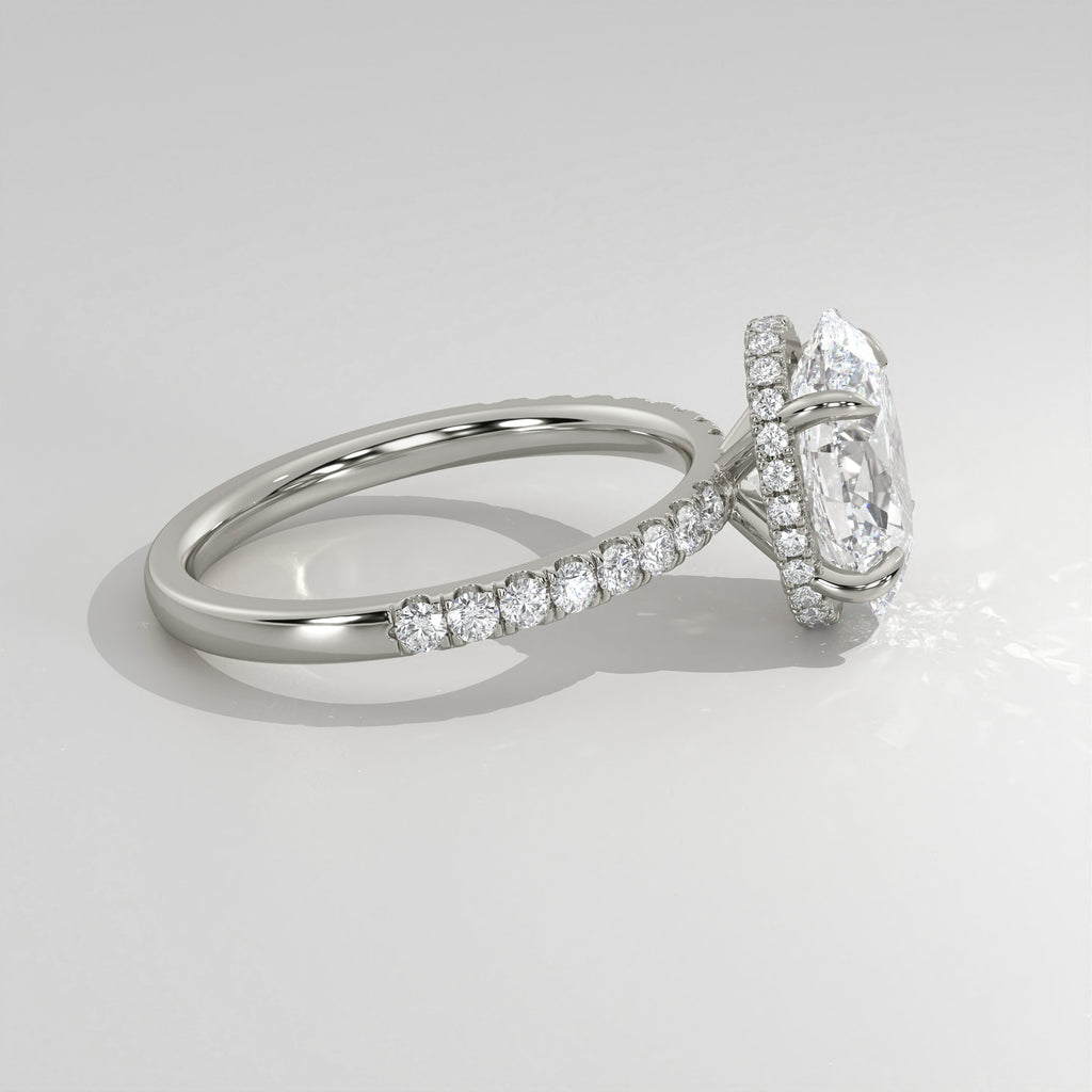 The Sample Solitaire Engagement Rings - 3.5 Carat Oval 14K White Gold Engagement Ring