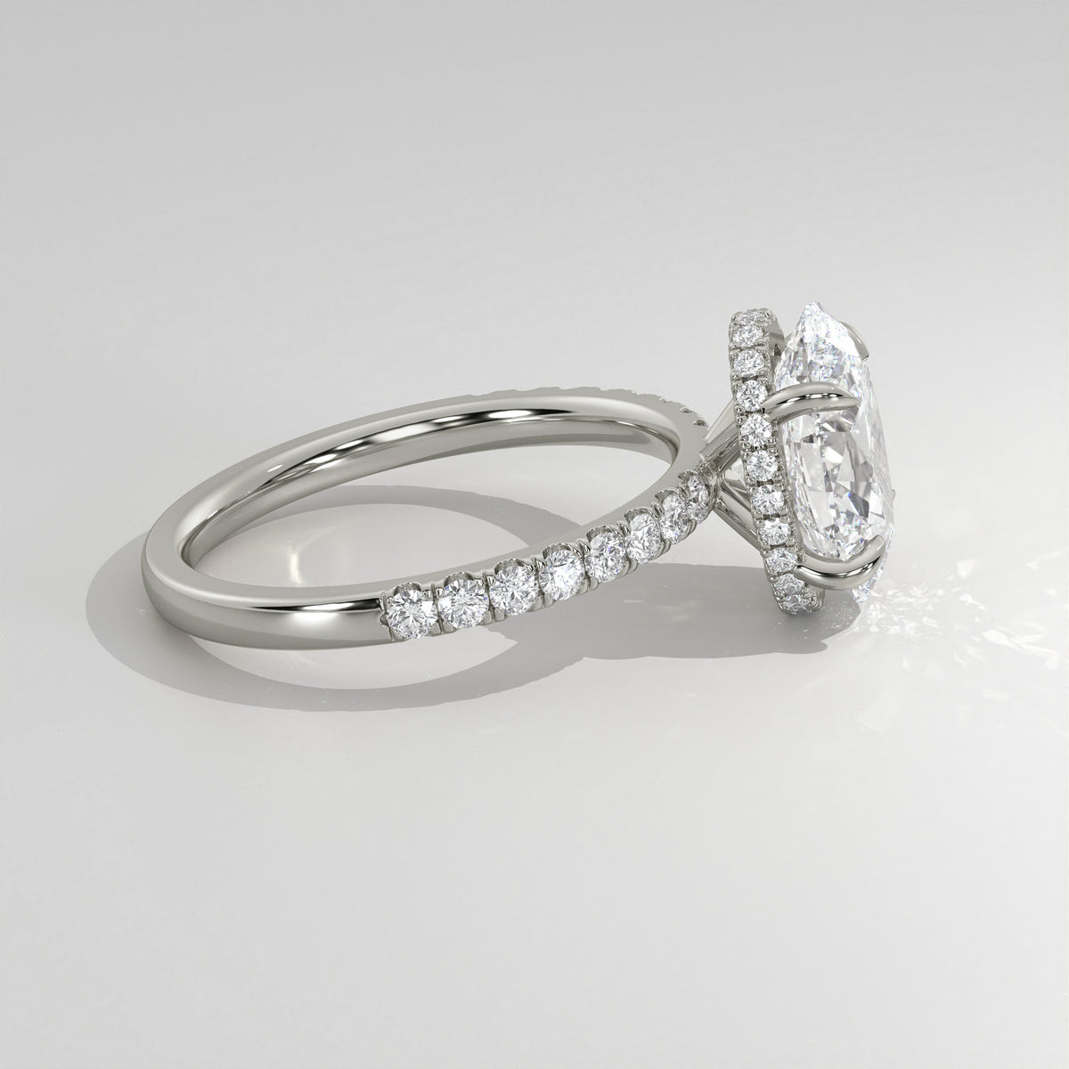 The Sample Solitaire Engagement Rings - 3.5 Carat Oval 14K White Gold Engagement Ring