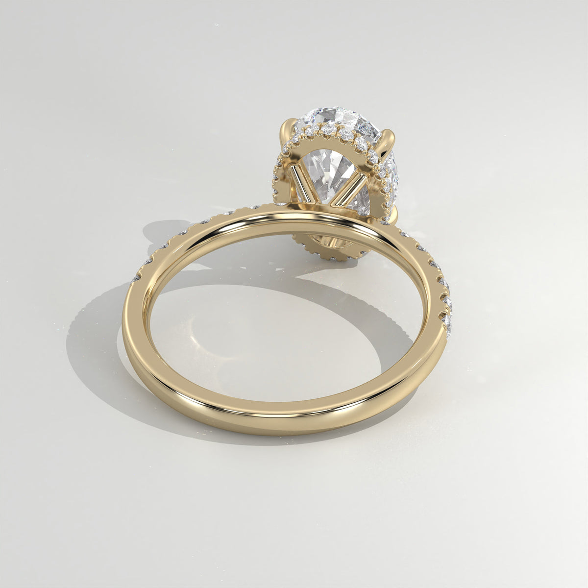 The Sample Solitaire Engagement Rings - 2.5 Carat Oval 14K Yellow Gold Engagement Ring