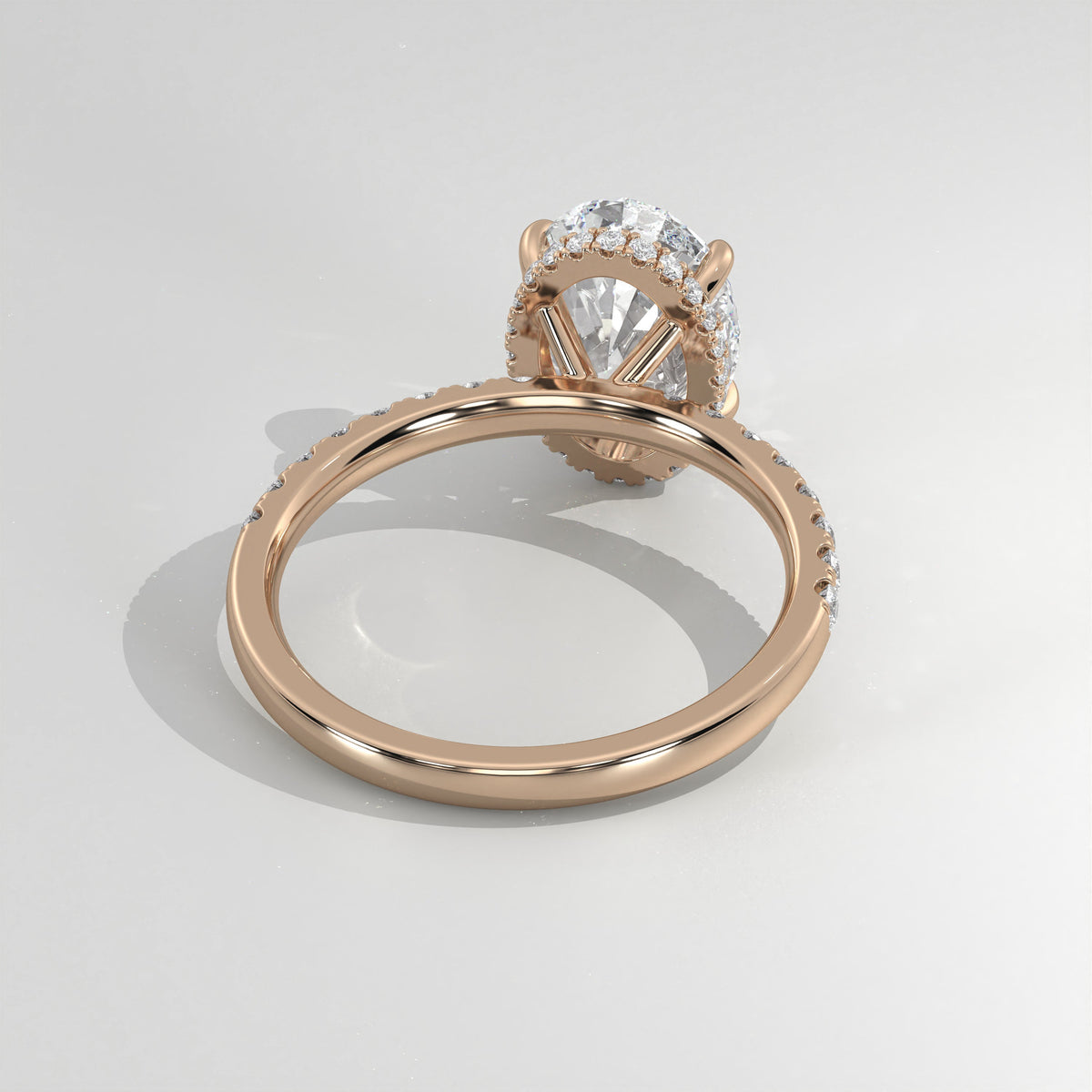The Sample Solitaire Engagement Rings - 4.0 Carat Oval 14K Rose Gold Engagement Ring