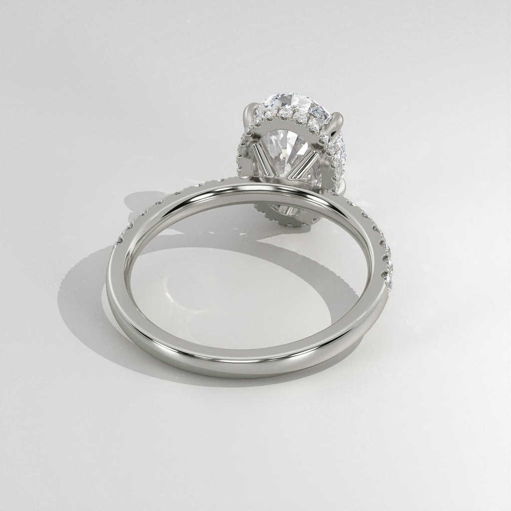 The Sample Solitaire Engagement Rings - 3.5 Carat Oval 14K White Gold Engagement Ring