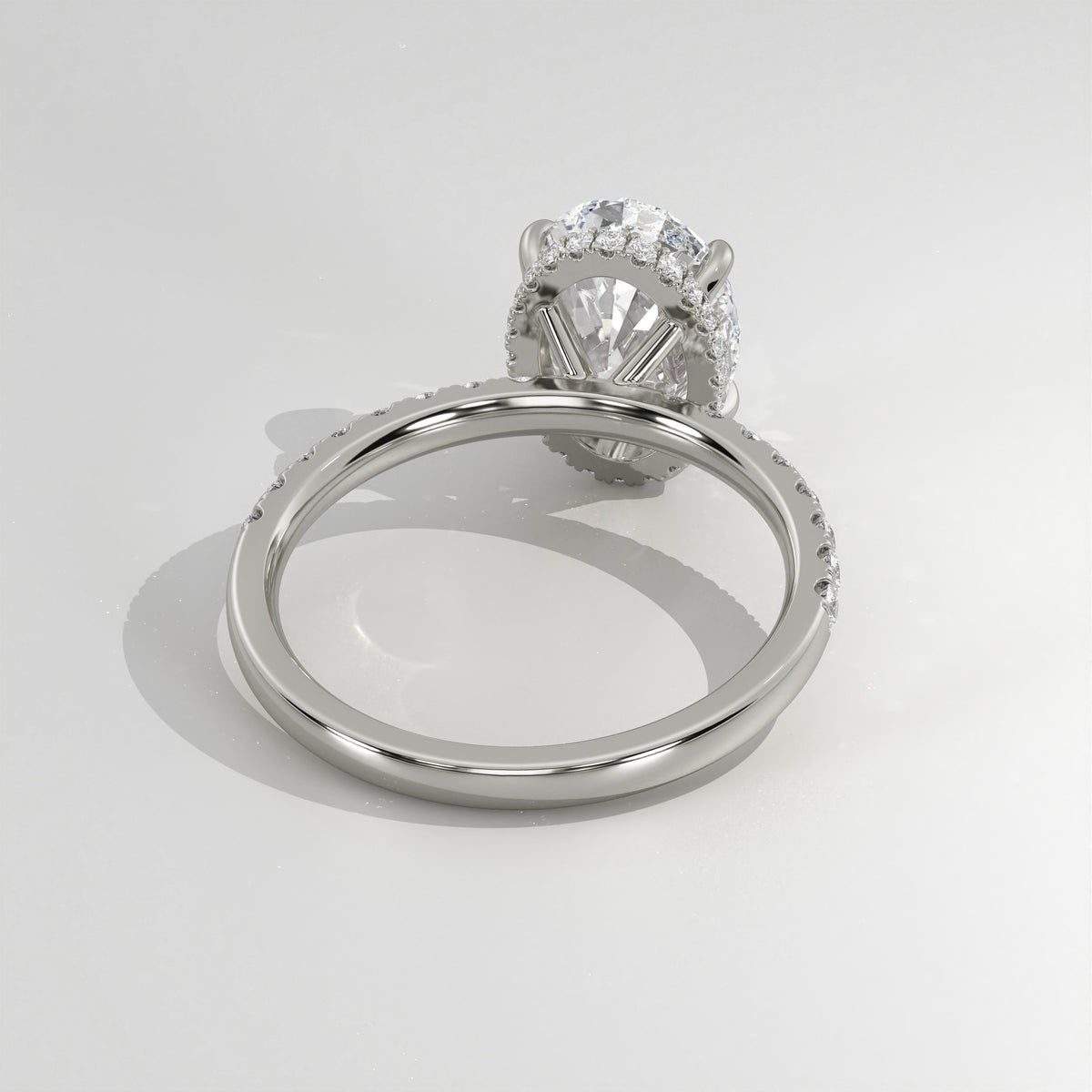 The Sample Solitaire Engagement Rings - 3.5 Carat Oval 14K White Gold Engagement Ring