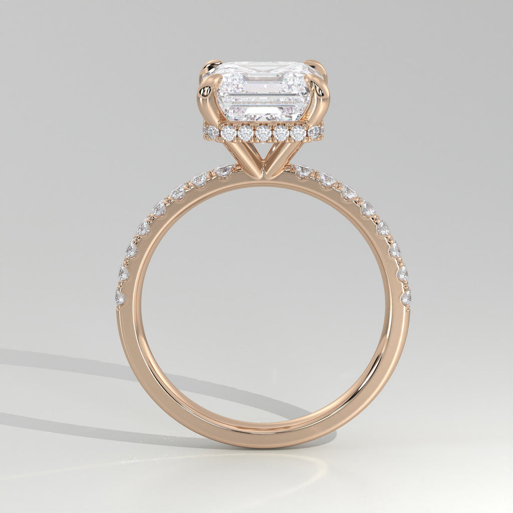 The Sample Solitaire Engagement Rings - 1.0 Carat Asscher 14K Rose Gold Engagement Ring