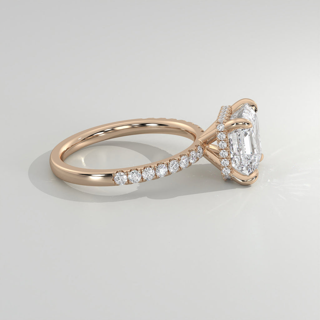 The Sample Solitaire Engagement Rings - 1.5 Carat Asscher 14K Rose Gold Engagement Ring