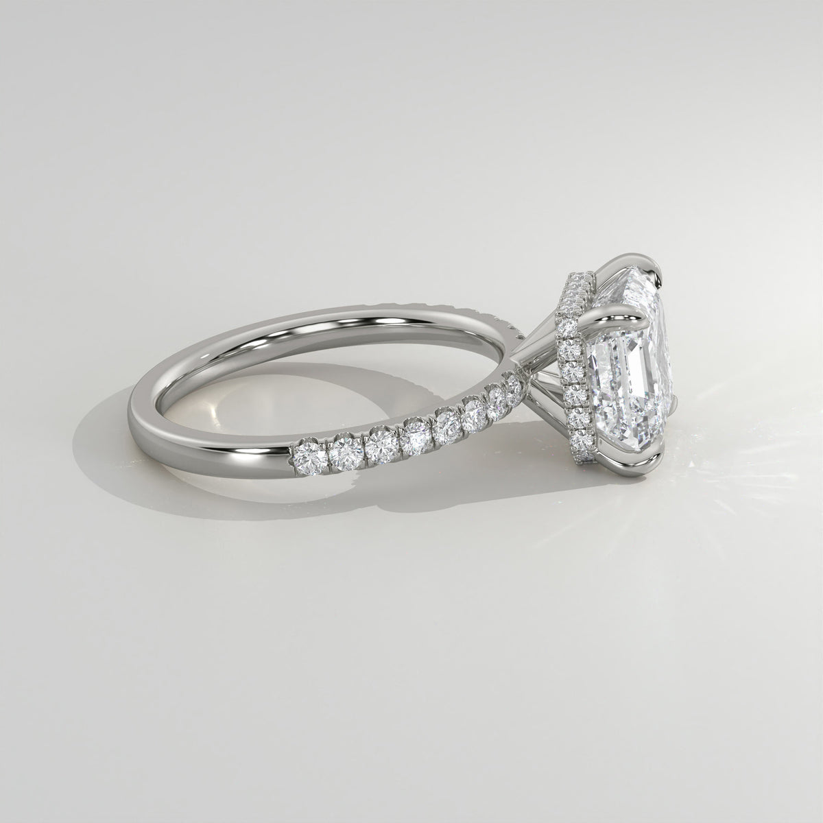 The Sample Solitaire Engagement Rings - 1.5 Carat Asscher 14K White Gold Engagement Ring