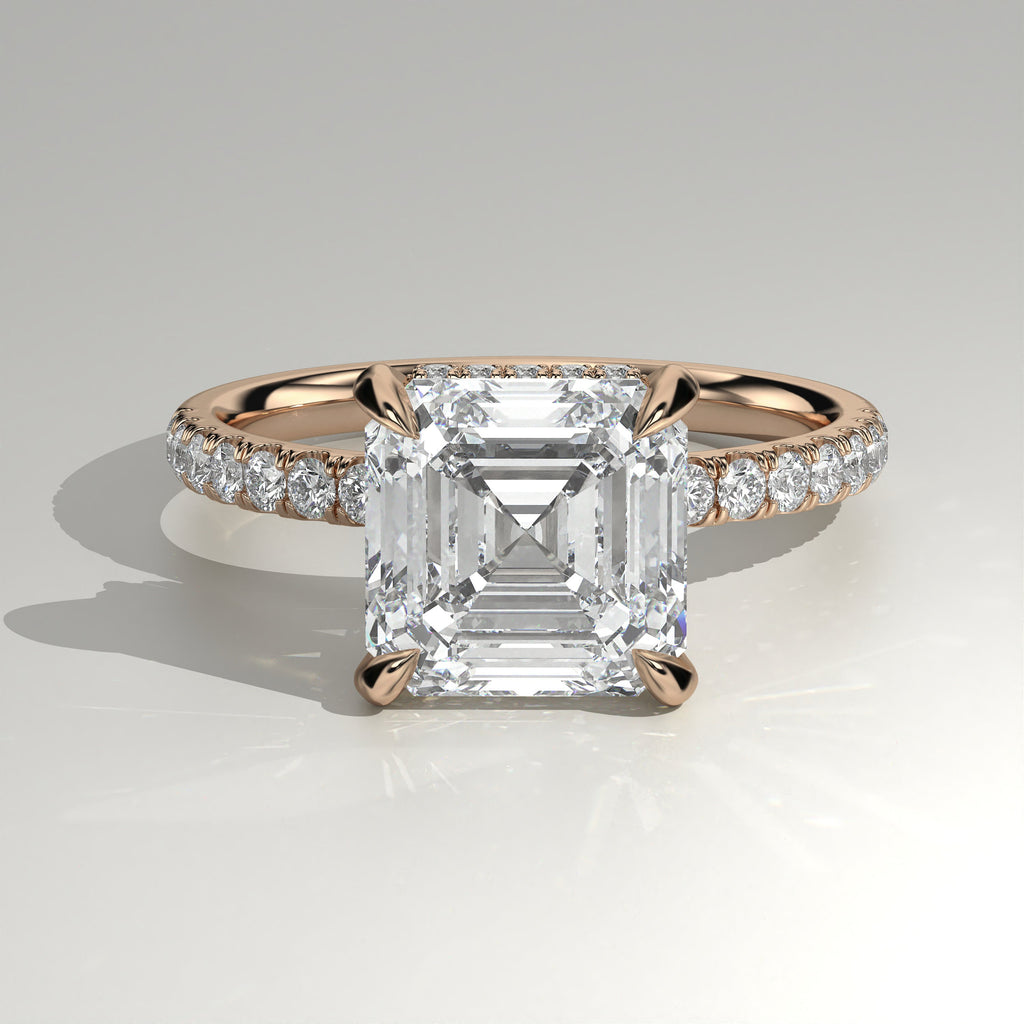The Sample Solitaire Engagement Rings - 1.0 Carat Asscher 14K Rose Gold Engagement Ring