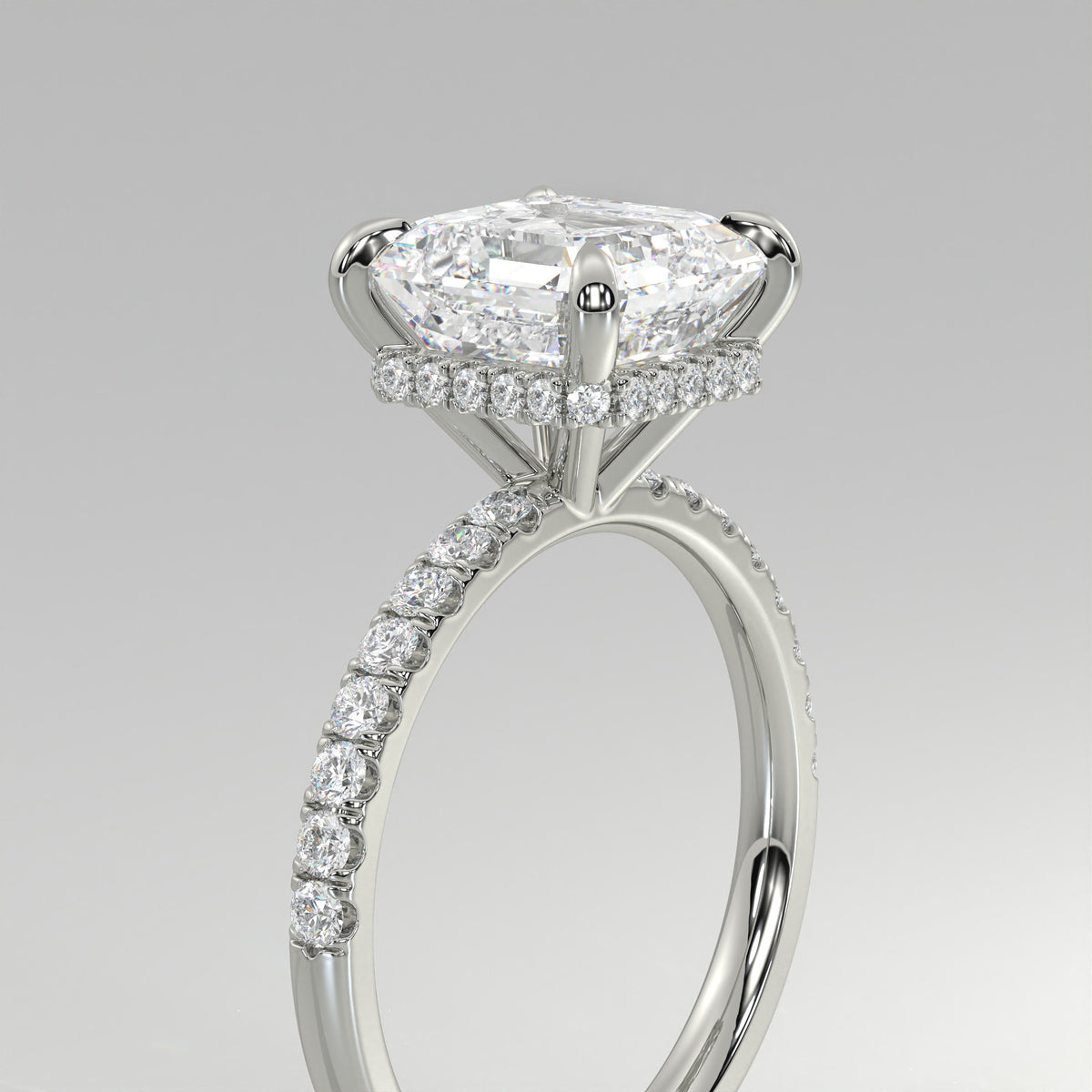 The Sample Solitaire Engagement Rings - 4.5 Carat Asscher Platinum Engagement Ring