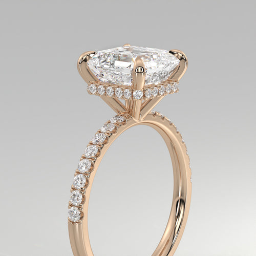 The Sample Solitaire Engagement Rings - 1.0 Carat Asscher 18K Rose Gold Engagement Ring