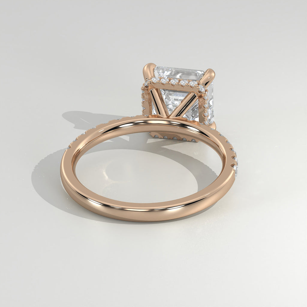 The Sample Solitaire Engagement Rings - 1.0 Carat Asscher 14K Rose Gold Engagement Ring