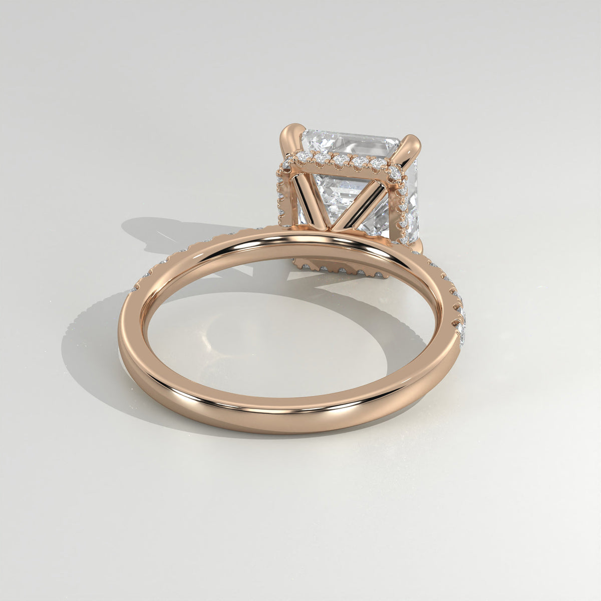 The Sample Solitaire Engagement Rings - 1.0 Carat Asscher 14K Rose Gold Engagement Ring